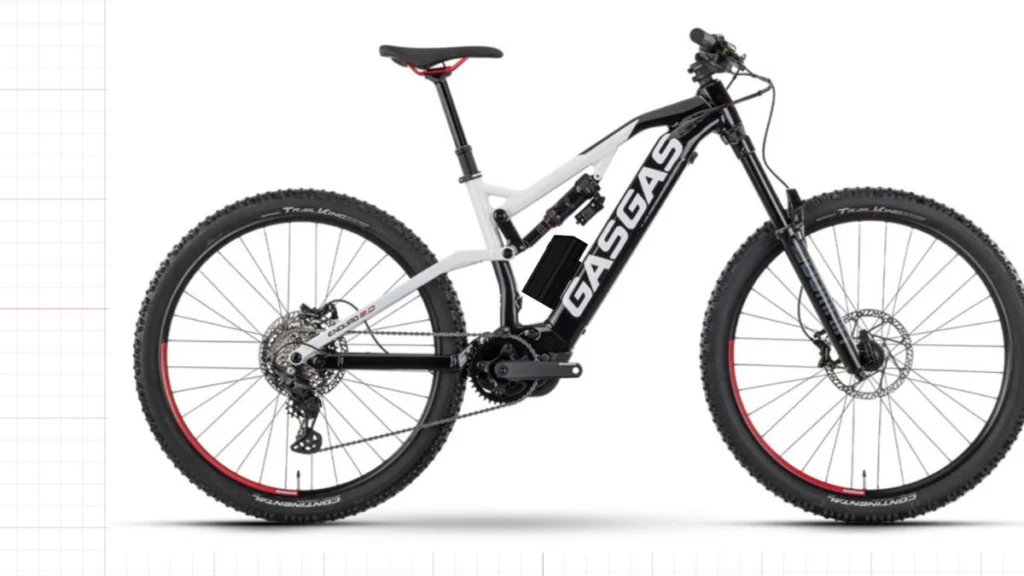 Projeção do Packbooster Mega Hex montado na GasGas G Enduro 2.0