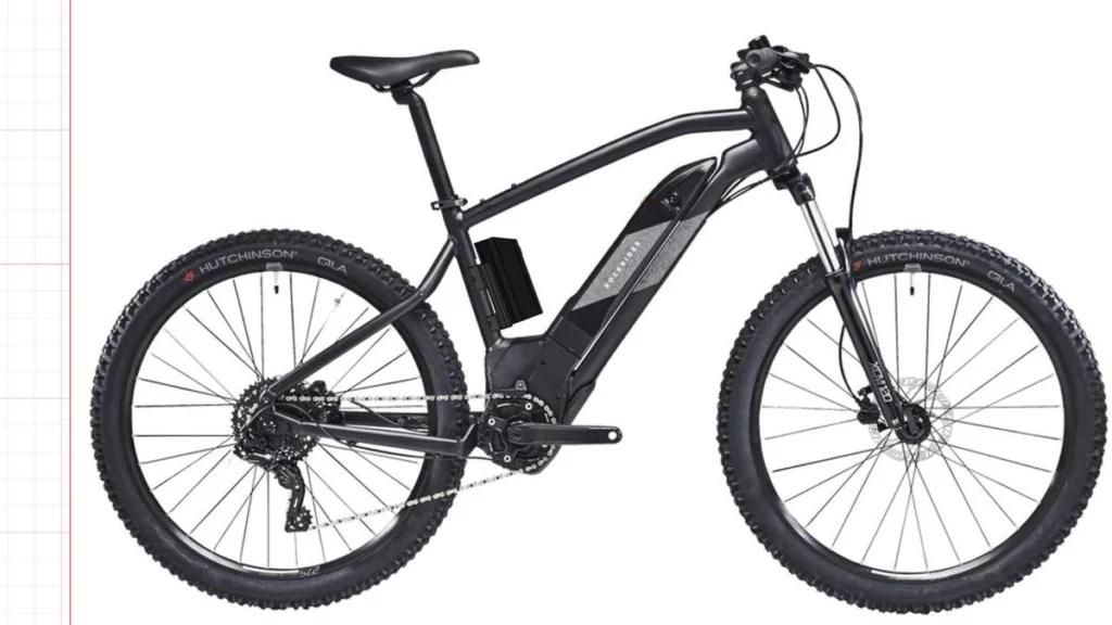 Projeção do Packbooster Mega Hex montado na Rockrider E-ST 500