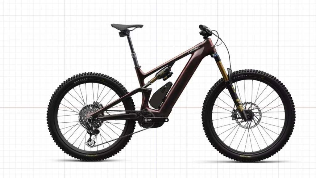 Projeção do Packbooster Custom 504 montado na Specialized S-Works Turbo Levo (2025 · Gen 4)