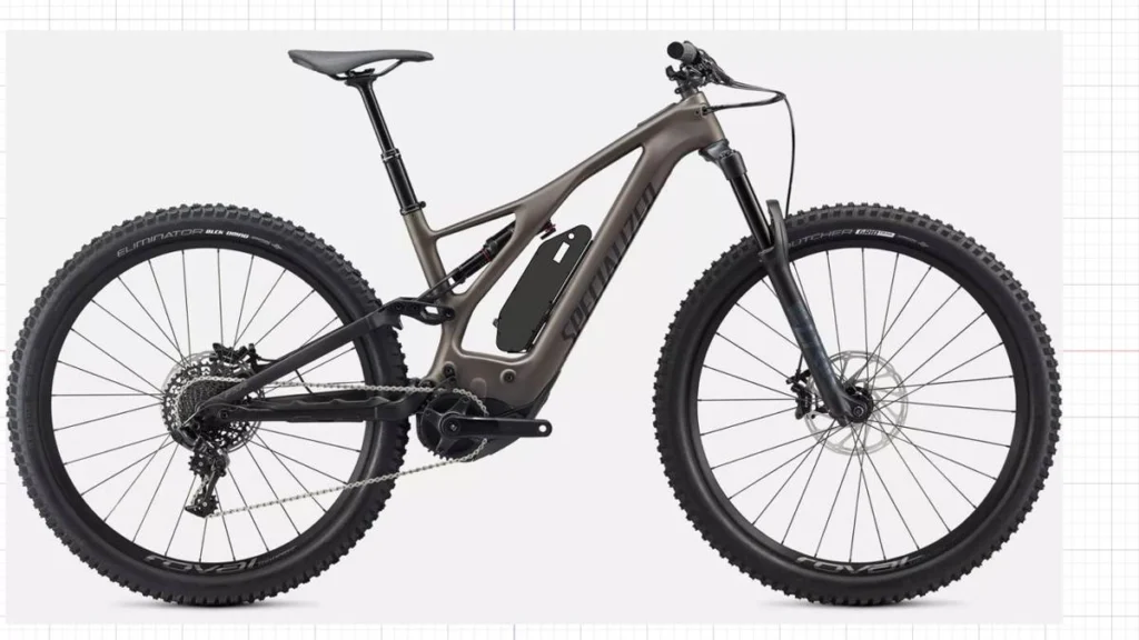 Projeção do Packbooster Custom 540 montado na Specialized Turbo Levo Comp