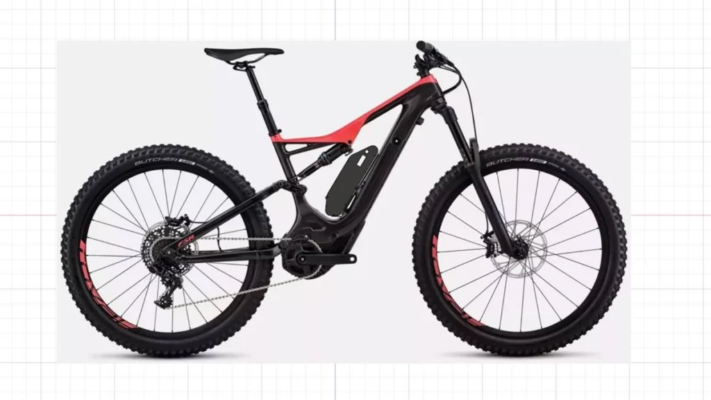 Projeção do Packbooster Custom 540 montado na Specialized Turbo Levo
